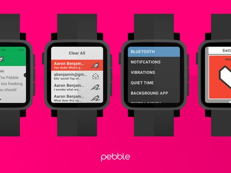 Pebble UI Kit - Preview by Aaron Benjamin Pebble Watch, Hey Dude, Quiet Time, Ui Kit, Global Community, Apple Watch, Design