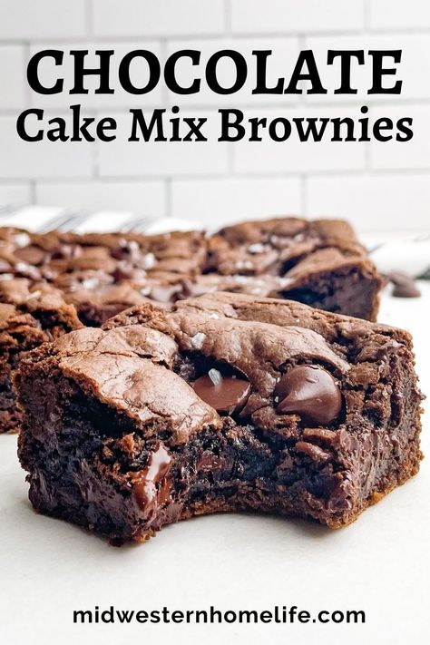 Turn Chocolate Cake Mix Into Brownies, Semi Homemade Brownies, Chocolate Cake With Brownie Mix In It, Brownies Using Cake Mix Boxes, Box Cake Brownie Recipes, German Chocolate Cake Mix Brownies, Sheet Pan Brownies Cake Mixes, Cake Mix Brownies 3 Ingredients, Brownies From Cake Mix Boxes