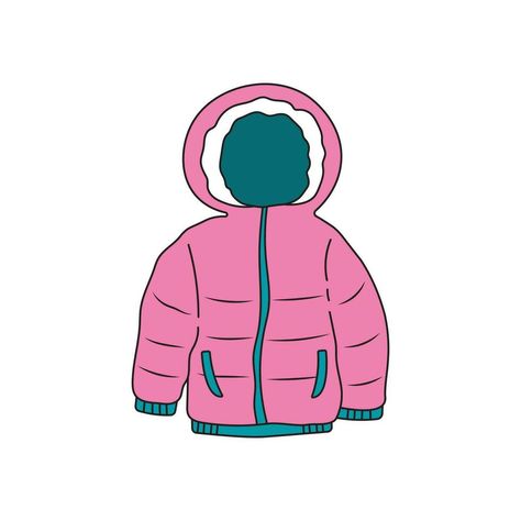 Winter Coat Drawing, Cartoon Coat, Cold Jacket, Winter Drawings, Drawing Cartoon, Cartoon Drawing, Cartoon Pics, Children Illustration, Drawing For Kids