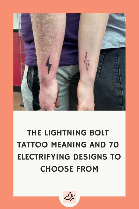 Explore the intriguing symbolism behind lightning bolt tattoos and discover over 70 unique designs to spark your creativity. From simple black ink to vibrant colors, there's a lightning bolt tattoo out there for everyone. Dive into the world of tattoo art and find the perfect design to express your electrifying personality. Lighting Bolts Tattoos, Lightning Bolt Tattoo Meaning, Lightning Bolt Tattoos, Brown Tattoo Ink, Lightbulb Tattoo, Lightning Bolt Tattoo, Lightning Tattoo, Bolt Tattoo, Matching Tats