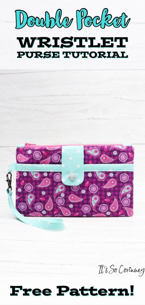 Diy Wallet Pattern Free, Diy Purse Patterns Free, Small Purse Pattern, Diy Purse Patterns, Diy Wallet Pattern, Wallet Pattern Free, Sewing Pouch, Iphone Purse, Wristlet Patterns