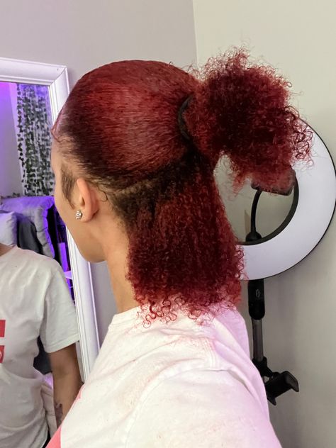 Burgundy Big Chop, Wine Dyed Natural Hair, Red 4c Hair, Ombre Hair Black Women, Burgundy Hair Dye, Wine Hair Color, Dark Red Hair Color, Maroon Hair, Red Ombre Hair