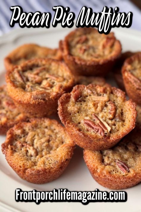 Pecan pie muffins recipe is so simple! Brown sugar, pecans, butter, flour, and eggs are all you need to make these delicious little treats. If you like Southern pecan pie, you’re going to love them. Perfect with coffee or lunchbox and after school treats. Pecan Muffins Recipe Brown Sugar, Pecan Pie Muffins Easy, Southern Lady Cooks Recipes, Pecan Pie Muffins Recipe, Pecan Muffins Recipe, Brown Sugar Pecans, Magic Muffins, Survival Recipes, Sugar Pecans