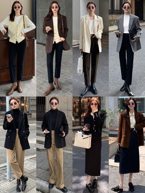 Korean Business Casual For Women, Destined To You Kdrama, Autumn Smart Casual Women, Japan Work Outfit Women, Working Outfit Korean, Formal Korean Outfits For Women, Korean Business Outfits, Smart Chic Outfit Women, Korean Smart Casual Outfit