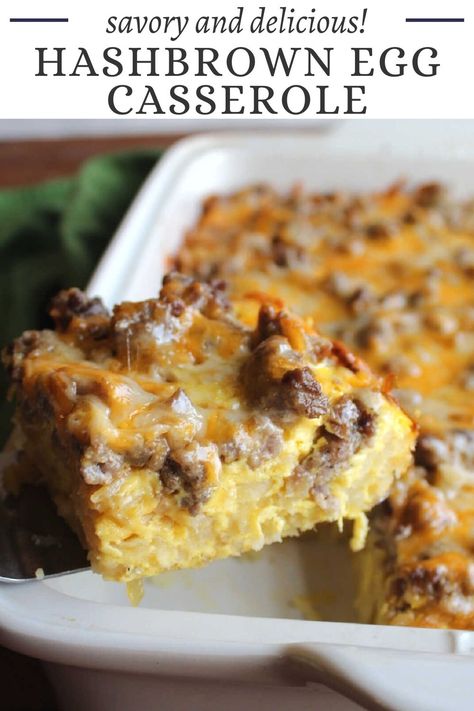 This yummy sausage hashbrown breakfast casserole is loaded with eggs and cheese. The best part is it starts with frozen hashbrowns to you don't have to remember to thaw them first. Egg Bake With Frozen Hashbrowns, Sausage Egg Cream Cheese Hashbrown Casserole Oven, Breakfast Egg Bakes With Hashbrowns, Breakfast Ideas With Shredded Hashbrowns, Breakfast Casserole With Frozen Hashbrowns, Egg Sausage Hashbrown Casserole, Frozen Hashbrown Casserole, Sausage Egg Hashbrown Casserole, Hashbrown Scramble