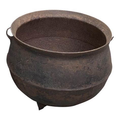 Antique Cast Iron Cauldron Cast Iron Cauldron, Iron Cauldron, Campfire Grill, Cast Iron Decor, Lye Soap, Kitchen Wares, Outdoor Oven, Vintage Baking, Antique Stoneware