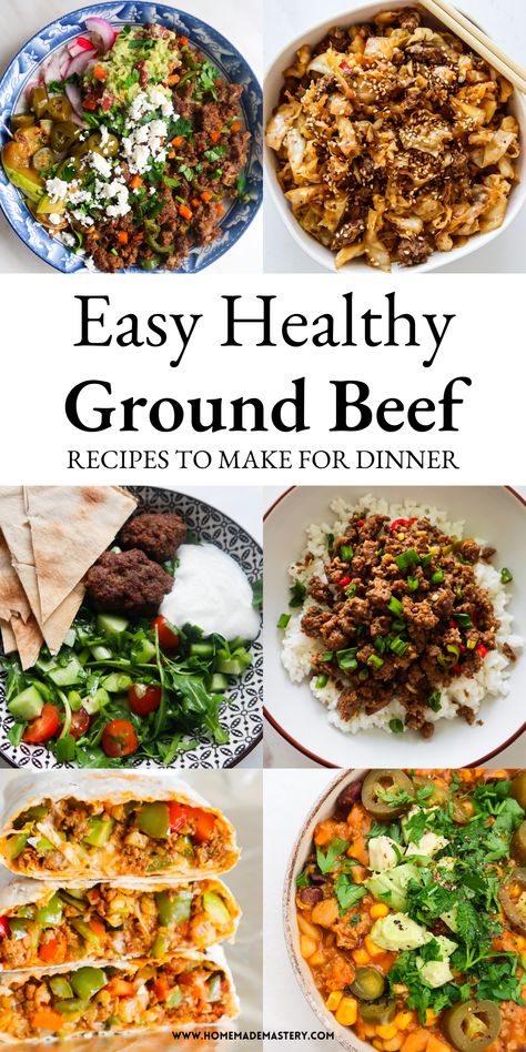 Ideas For Meal Prep, Hamburger Dinner Ideas, Healthy Ground Beef Recipes, Healthy Hamburger, Recipes To Make For Dinner, Dinner Homemade, Healthy Ground Beef, Healthy Beef Recipes, Ground Beef Recipes Healthy