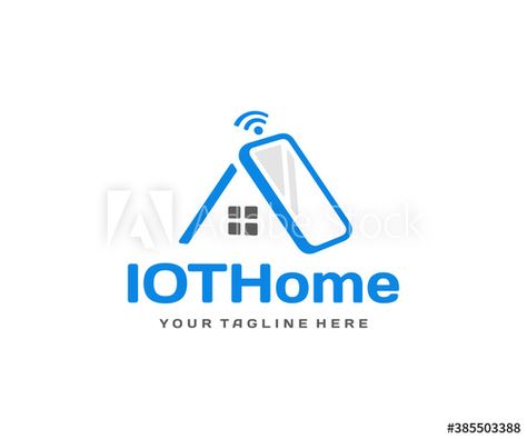 Home automation system logo design. Smart home technology vector design. Mobile phone with roof of the house logotype Stock Vector | Adobe Stock Smart Home Logo Ideas, System Logo Design, Smart Home Logo, Logo Smart, Logo House, Technology Vector, Hotel Logo, Trust Company, Home Automation System