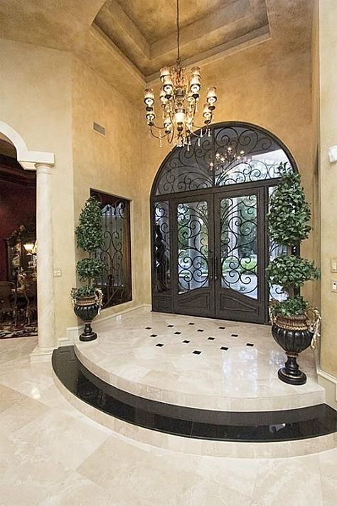 Wrought Iron Doors, Casas Coloniales, Foyer Design, Front Door Design, Luxury Homes Dream Houses, Iron Doors, Dream House Exterior, Design Lab, House Entrance