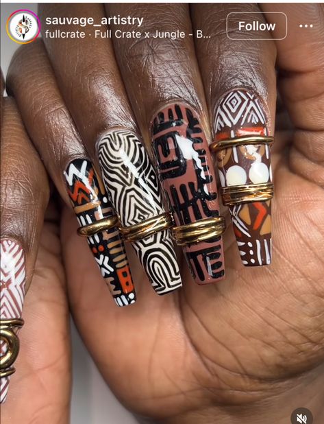 African Nails, Safari Nails, Nail Patterns, African Pattern, Hand Art, Adult Drinks, African Inspired, Art Designs, Cute Nails