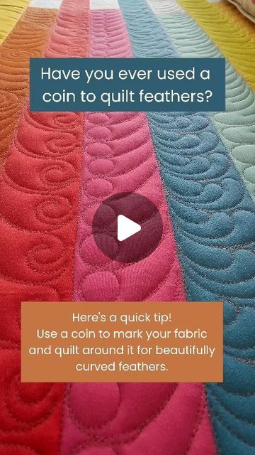 Natalia Bonner on Instagram: "COMMENT "feather" below, and I'll send you the link to take advantage of early-bird pricing!   Have you ever used a coin to quilt your feathers? What's the weirdest thing you've used to mark a quilt? I’m always using things around the house. Let me know!  #nataliabonner #longarmquilting #QuiltingTips #QuiltingJoy #quilt" Feather Quilting Designs, Longarm Quilting Tutorials, Quilt Stitches, Motion Ideas, Long Arm Quilting Patterns, Quilting Motifs, Feather Quilt, Free Motion Pattern, Free Motion Quilting Patterns