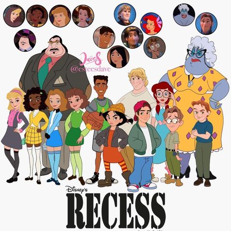 Disney Recess, Disney Timeline, Disney Characters As Humans, Drawing Meme, Alice In Wonderland Illustrations, Disney Character Art, Disney Theory, Disney Crossover, Disney Version