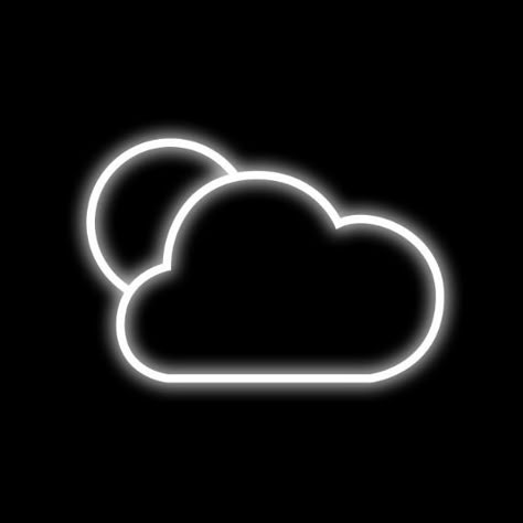 Black And White Neon App Icons, Neon Tiktok Icons, Neon White App Icons, Black Weather Icon, Black Tiktok Icon, Glowing App Icon, Glowing Icons, Phone Asthetic, Ios App Logo