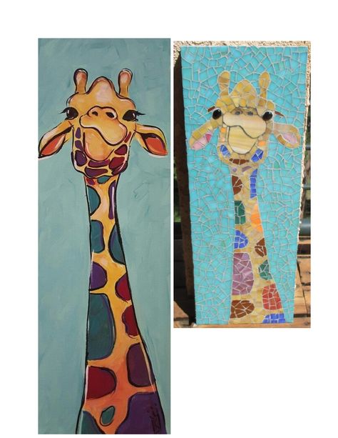 Giraffe Mosaic Patterns, Mosaic Giraffe, Giraffe Art, Wood Burning Art, Art N Craft, Glass Ideas, Stained Glass Mosaic, Stained Glass Patterns, Stain Glass