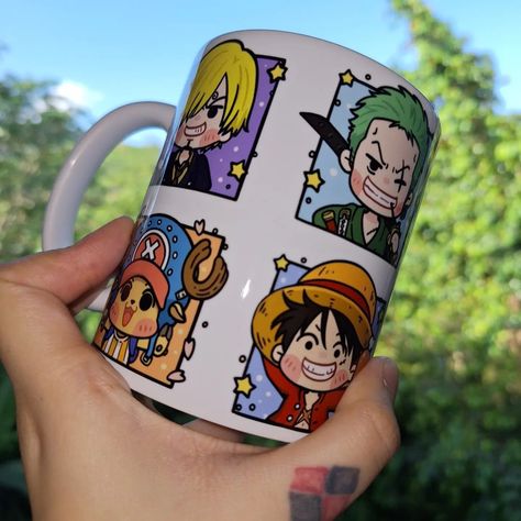 One Piece 11oz Mug $150 #onepiece #custommugs #mugideas #mugstagram #anime #animelover One Piece Mug, Anime Mug, One Piece Merchandise, Pastel Blue Background, Pastel Blue, Blue Background, Custom Mugs, Hero Academia, Gift Ideas