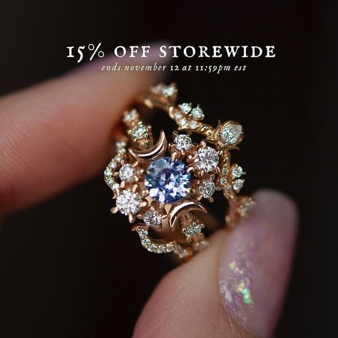 Sofia Zakia on Instagram: “Our biggest sale of the year! ✨ ends Wednesday at midnight. 15% off everything* and a brand new free gift with purchase of over $850. Check…” Pretty Wedding Rings, Sofia Zakia, Tanzanite Engagement Ring, Cute Engagement Rings, Sparkling Stars, Solid Gold Band, My Spirit, Pretty Rings, Dream Ring