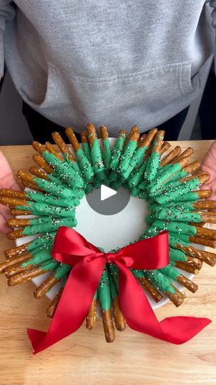 7.9K views · 1.4K reactions | Chocolate Covered Pretzel Wreath! Day 17 of 25 Days of Easy Holiday Recipes! | Janayle Jeannie Ruiz | Forrest Frank · Deck The Halls Pretzel Wreath, Chocolate Covered Pretzels Christmas, Forrest Frank, Classroom Assistant, Chocolate Covered Pretzel, Halloween Yard Art, Easy Holiday Recipes, Gift Making, Recipes Christmas