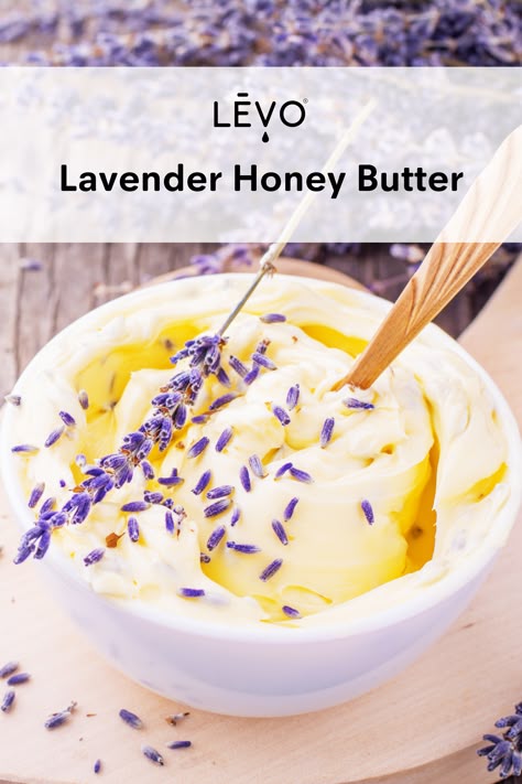 Lavender Infused Honey Butter Recipe Lavender Food, Lavender Butter, Lavender Ice Cream, Infused Butter, Lavender Recipes, Honey Lavender, Flavored Butter, Lavender Honey, Lovely Lavender