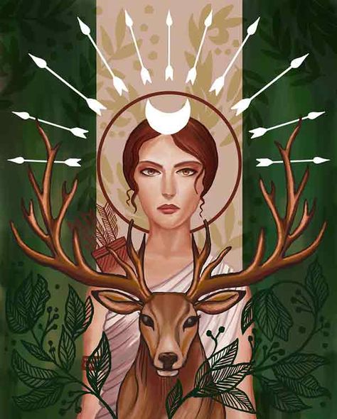 Goddess Of Life, Artemis Greek Goddess, Goddess Artemis, Norse People, Goddess Magick, Artemis Goddess, The Huntress, Greek Pantheon, Animals And Nature