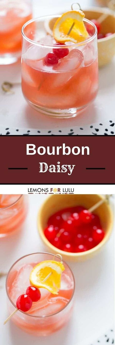 Daisy Cocktail, Grenadine Cocktail, Friday Cocktails, Camping Drinks, Bourbon Cocktail, Bourbon Drinks, Easy Drink Recipes, Best Cocktail Recipes, Delicious Drink Recipes