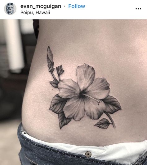 Hawaii Flower Tattoos, Frangipani Tattoo, Maui Tattoo, Hibiscus Flower Tattoos, Hawaii Tattoos, Small Chest Tattoos, Hibiscus Tattoo, Palm Tattoos, Tattoos For Women Flowers