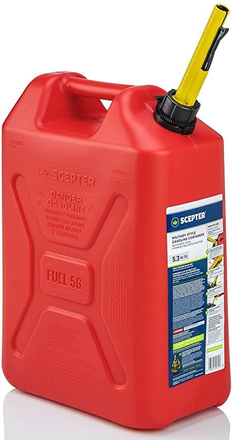 Scepter FG4RVG5 Military Style 5.3 Gallon Gas Can, Jerry Can Fuel Container with Self-Venting Spout, Red Jerry Can, Gas Cans, Good Riddance, Prepper Survival, Gas Pumps, Military Style, Military Fashion, Come Back, New Life