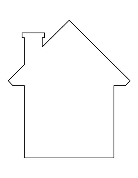 House pattern. Use the printable outline for crafts, creating stencils, scrapbooking, and more. Free PDF template to download and print at http://patternuniverse.com/download/house-pattern/ Paper House Template, House Outline, House Pattern, House Template, New Home Cards, Applique Templates, House Of Cards, Paper Houses, Applique Patterns