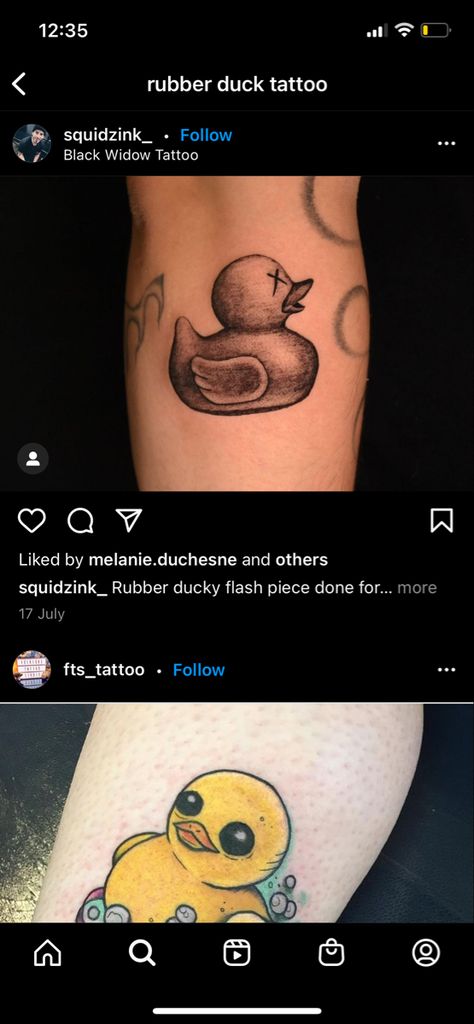 Ducky Tattoo, Rubber Duck Tattoo, Matryoshka Tattoo, Black Widow Tattoo, Duck Tattoos, Rubber Ducky, Tattoo Inspo, Rubber Duck, Black Tattoos