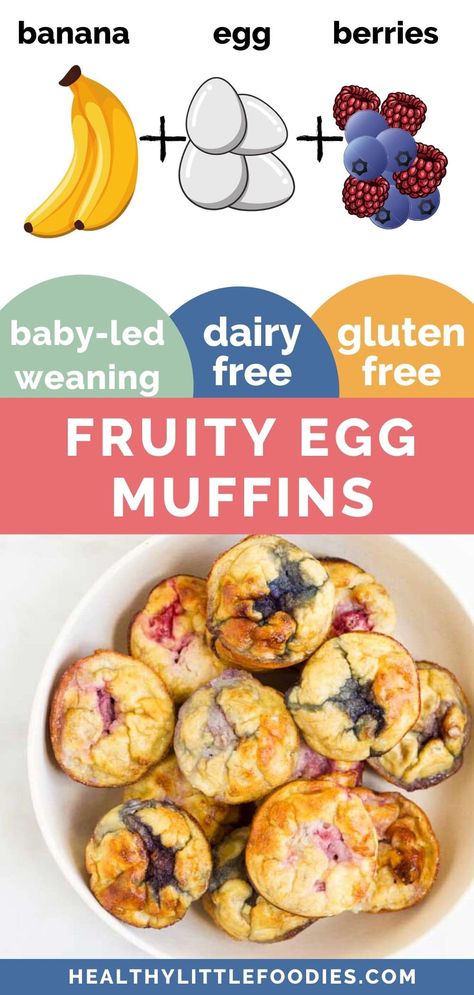 Easy Weaning Recipes, Baby Muffin Recipe Led Weaning, Homemade Baby Muffins, Infant Muffin Recipe, Blw Recipes Dairy Free, Blw Dairy Free, Toddler Breakfast Muffins Healthy, Dairy Free Infant Meals, Quick Blw Breakfast