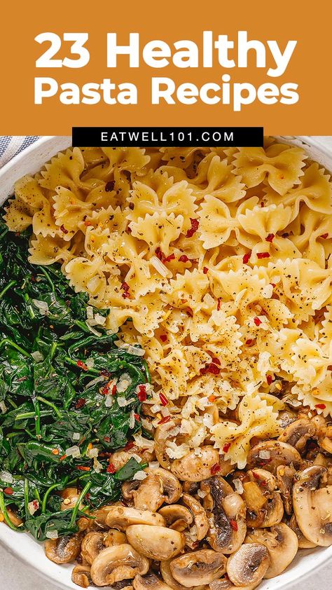 Healthy Pasta Recipes - #healthy #pasta #recipes #eatwell101 - From spinach shrimp pasta to one-pan parmesan chicken pasta, you can make these healthy pasta recipes in under 30 minutes! Spinach Shrimp Pasta, Protein Pasta Recipes, Easy Healthy Pasta Recipes, Low Calorie Pasta, Parmesan Chicken Pasta, Healthy Pasta Dishes, Pasta Lunch, Light Pasta, Healthy Chicken Pasta