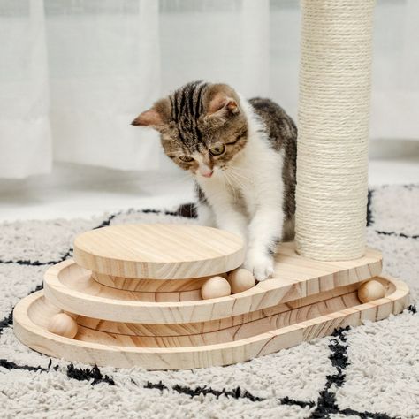 The Chic House Decor Interactive Wooden Cat Toy freeshipping - The Chic House Decor Meow Pet Shop 49.99 The Chic House Decor Interactive Wooden Cat Toy Cat Interactive Toys, Cat Pillar, Cat Projects, Cat Tree Scratching Post, Cool Cat Toys, Cat Tree House, Small Kittens, Cat Scratchers, Wood Cat