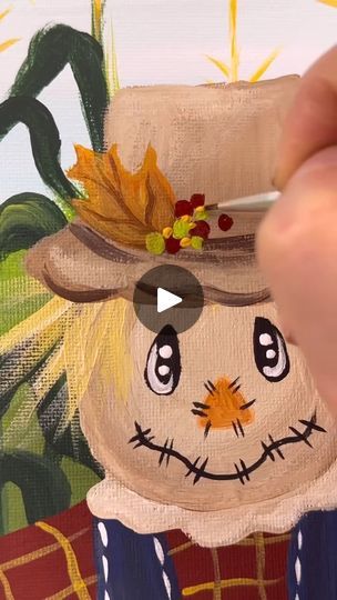 [clip] Beginner scarecrow painting idea! #scarecrow #fallpainting #tutorials #beginnerfriendly #painting | Emily Seilhamer Art | Emily Seilhamer Art · Original audio How To Paint A Scarecrow, Scarecrow Pumpkin Painting, Cute Scarecrow Faces, Painting Scarecrow Faces, Scarecrow Faces Painted On Wood, Scarecrow Painting On Canvas, Emily Seilhamer Art, Fall Paintings On Canvas Easy Scarecrow, Scarecrow Painting On Wood