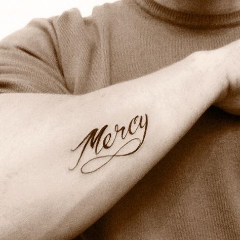 Mercy Forever Nick Jonas Tattoo, Mercy Tattoo, Tattoos That Mean Something, Forever Tattoo, African Tattoo, Tattoo Shows, Memorial Tattoos, Joe Jonas, Disney Tattoos