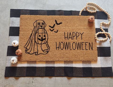 Corn Painting, Dog Doormat, Dog Ghost, Epic Costumes, Halloween Doormat, Polka Dot Pumpkin, Funny Welcome Mat, Halloween Door Mat, Halloween Front Porch