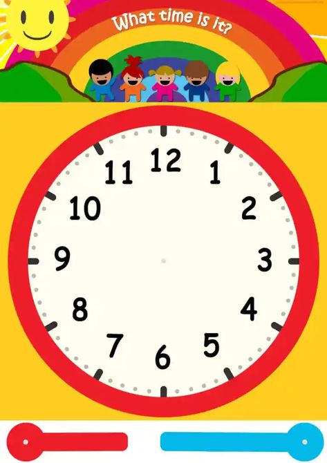 FREE Time flashcards and cut-out clock! Clock Printable For Kids, Clock For Kids Teaching, Time Wheel, Numbers Preschool Printables, Clock Printable, Preschool Charts, Paper Clock, Learning Clock, Clock Template