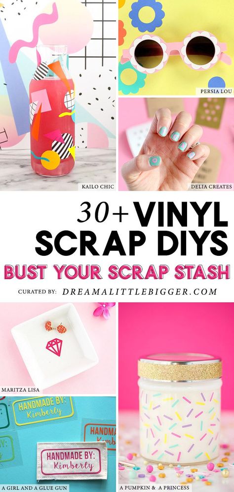 Looking to use up your vinyl scraps? These vinyl scrap projects are little on product but big on impact! Vinyl Scrap Storage, Sore Muscle Relief, Sore Muscle, Scrap Projects, Scrap Fabric Projects, Studio Diy, Craft Stash, Cricut Tutorials, Epsom Salt