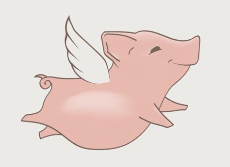 Pig With Wings Tattoo, Flying Pig Illustration, Flying Pig Painting, Flying Pig Drawing, Flying Pig Tattoo, Pig Drawings, Flying Pigs Art, Pig Wings, Pig With Wings