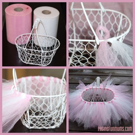 15 Baby Shower Ideas for Girls - The Realistic Mama Tutu Easter Basket, Tutu Diy, Idee Babyshower, Diy Tutu, Diy Bebe, Baby Baskets, Easter Basket Diy, Diy Basket, Easter Crafts Diy