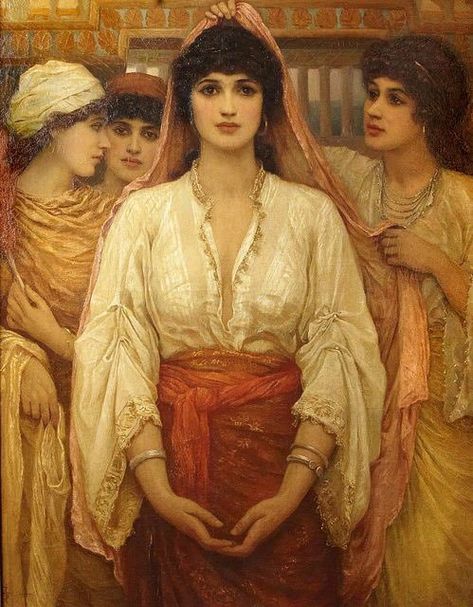 Kate Gardiner Hastings  (1837-1925). Victorian painter.  'Esther' Pre-Raphaelite Pre Raphaelite Art, Queen Esther, Jewish Women, Three Women, Biblical Art, Pre Raphaelite, Jewish Art, Classic Paintings, Classical Art