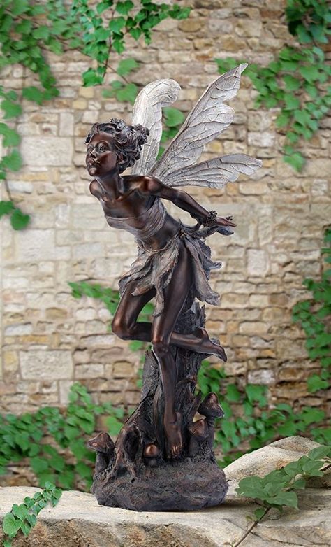 40 Stunningly Beautiful Statues Of Fairies And Angels For Your Home & Garden Large Fairy Garden, Dragon Garden, Garden Fairies Figurines, Fantasy Garden, Wildlife Garden, Frida Art, Fairy Statues, Meteor Garden 2018, Angel Statues