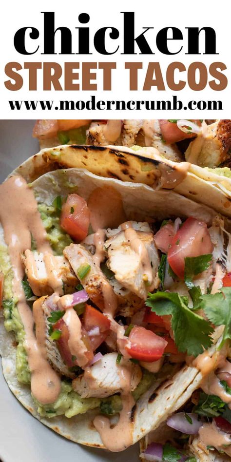 Chipotle Aioli Sauce, Tacos With Guacamole, Chicken Street Tacos, Seasoned Chicken Breast, Street Taco Recipe, Recetas Salvadorenas, Homemade Chipotle, Chipotle Aioli, Chicken Taco Recipes