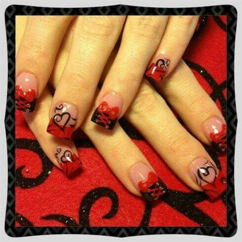 Corset Nails, Nail Options, Pedicure Ideas, Black Acrylic Nails, Punk Nails, Gel Nail Art Designs, Valentine Nails, Diy Acrylic Nails, Amazing Nails