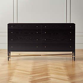 Paul McCobb Connoisseur Nightstand Model 8714 | CB2 Mens Dressers, Bedroom Chest Of Drawers Styling, Ebonized Oak, Architectural Detailing, Queen Canopy Bed, Low Dresser, Oak Dresser, Mcm Furniture, Wide Dresser