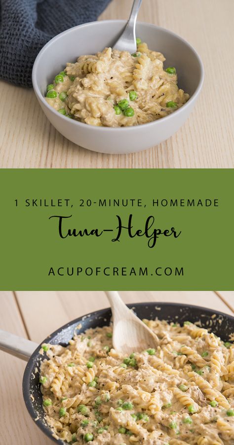 Tuna Hamburger Helper, Healthy Tuna Helper, Homemade Tuna Helper Recipes, Homemade Tuna Helper Easy, Healthy Tuna Helper Recipe, Tuna Skillet Recipes, Tuna Helper Recipe Easy, Tuna Noodle Skillet, Homemade Tuna Helper