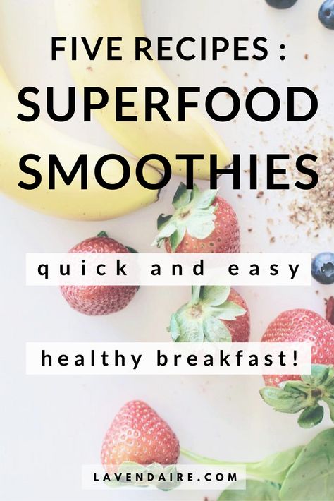 Super Food Smoothies, Recipes Greek Yogurt, Easy Fruit Smoothie Recipes, Quick And Easy Healthy Breakfast, Smoothie Powder, Live To The Fullest, Superfood Smoothies, Food Smoothies, Green Superfood