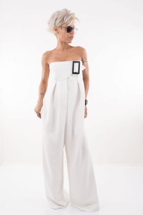 7 Gorgeous Gender Neutral Wedding Attire Ideas - Love You Wedding Pants For Wedding, White Jumpsuit Wedding, Jumpsuit Plus Size, Harem Jumpsuits, Bridal Jacket, Jumpsuit Dressy, Wedding Jumpsuit, Jumpsuit Elegant, Luxury Vehicles