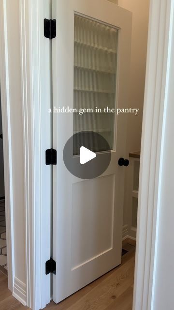 Carol Phipps,JRussell REALTOR® on Instagram: "The “Olive” by @beverlincustomhomes in Henwick.  Carol Phipps 204-9467 J Russell Communities  #pantry #pantryorganization #pantrygoals #pantrydesign #pantrymakeover #pantrystorage #storage #storagesolutions #storageideas #kitchen #kitchendesign #kitchendesignideas #henwicknewhomes #carolphippsrealtor" Small Long Pantry Ideas, Butlers Pantry Hidden, Cottage Pantry Ideas, Tiny Butlers Pantry, Small Pantry Room, Pantry With Refrigerator Inside, Micro Pantry, Pantry Doors Ideas, Small Pantry Shelving Ideas