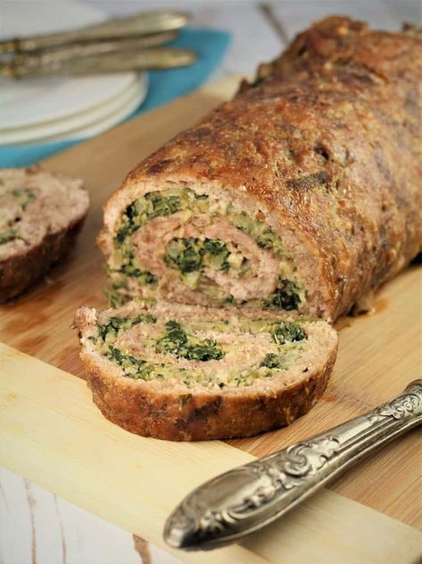 Spinach Meatloaf, Meatloaf Roll, Mangia Bedda, Mushroom Meatloaf, Turkey Loaf, Turkey Spinach, Italian Meatloaf, Turkey Meatloaf Recipes, Cold Weather Comfort Food