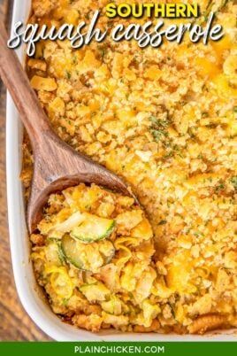 No Peek Pork Chops & Rice - Plain Chicken Crockpot Squash, Best Squash Casserole Recipe, Southern Squash Casserole, Pork Chops And Rice, Thanksgiving Side Dishes Easy, Squash Casserole Recipes, Pecan Chicken, Super Easy Dinner, Popular Side Dishes