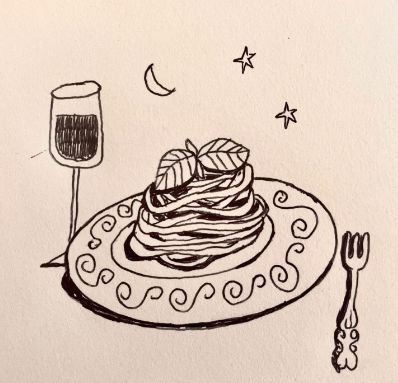 Italian Pasta Tattoo, New Wine Tattoo, Pasta Line Drawing, Dinner Plate Tattoo, Fine Line Pizza Tattoo, Mac And Cheese Tattoo, Bowl Of Spaghetti Tattoo, Italian Food Tattoo, Pasta Drawing Easy